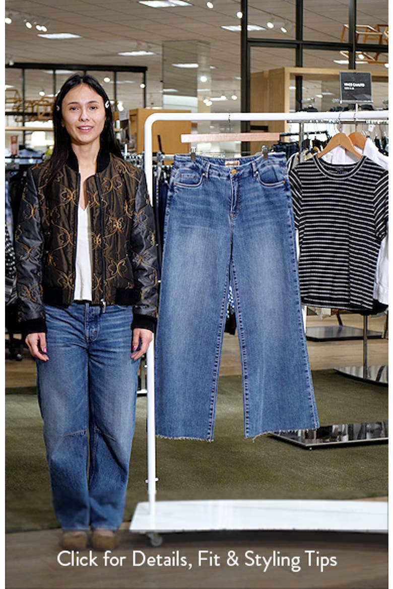 Meg Fab Ab High Waist Raw Hem Ankle Wide Leg Jeans video