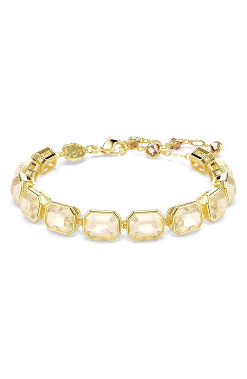 Swarovski Swaroski Millenia Gold-tone Plated Tennis Bracelet In Multi