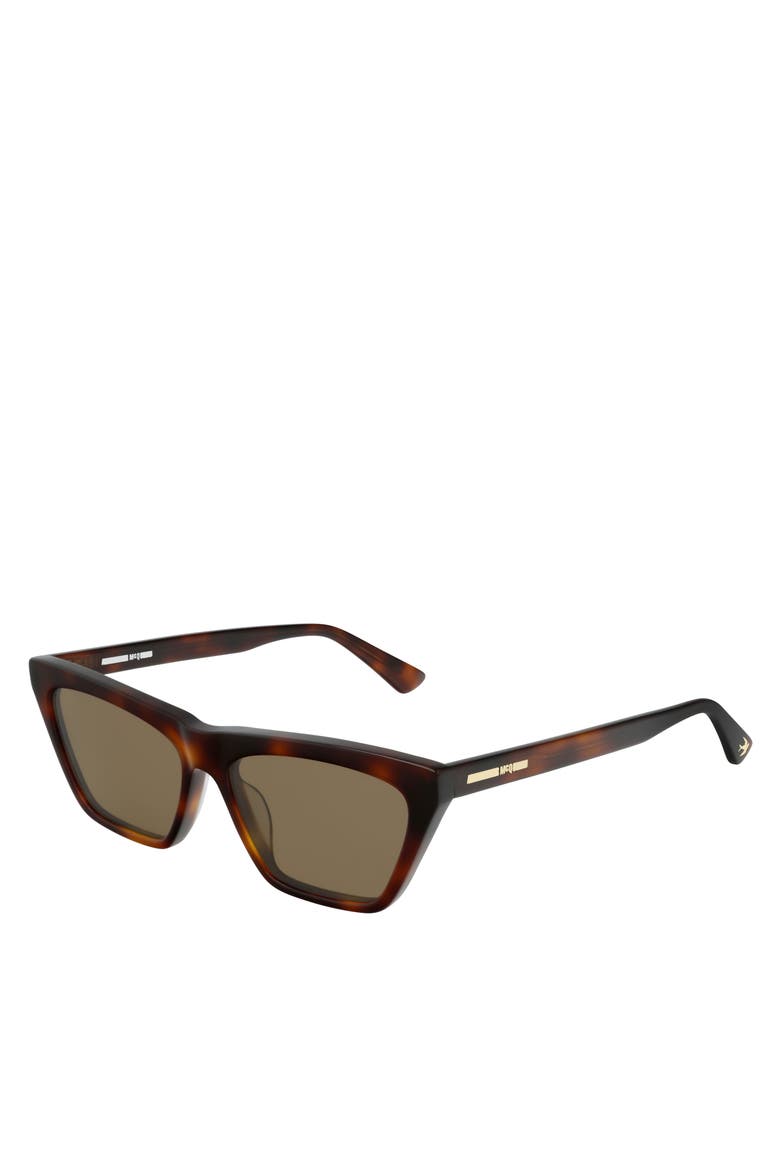 Alexander McQueen 54mm Cat Eye Sunglasses, Main, color, HAVANA
