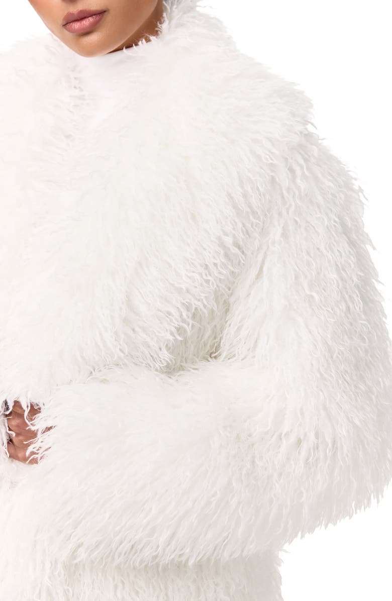 Naked Wardrobe Faux Shearling Coat, Alternate, color, Ivory