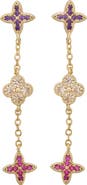 Panacea Multicolor Cubic Zirconia Clover Linear Drop Earrings
