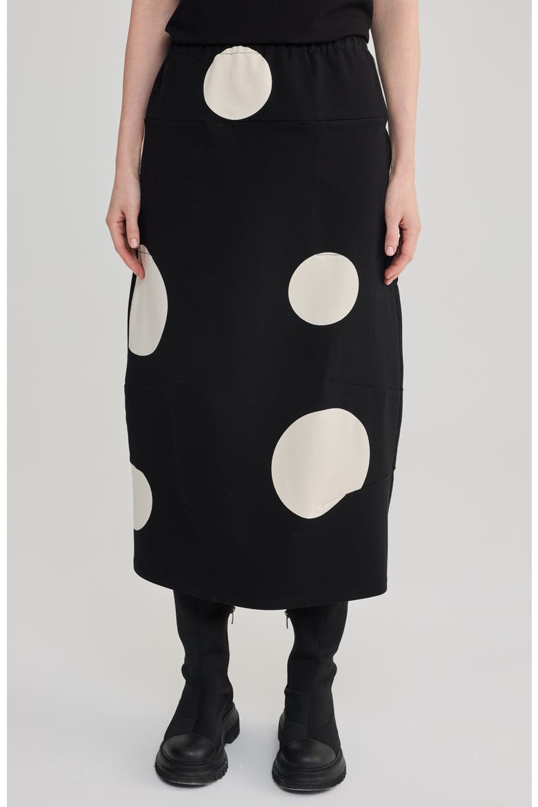 Signe Printed Cotton Jersey Midi Skirt, Main, color, Polka Dots