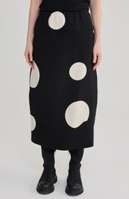LUUKAA Signe Printed Cotton Jersey Midi Skirt