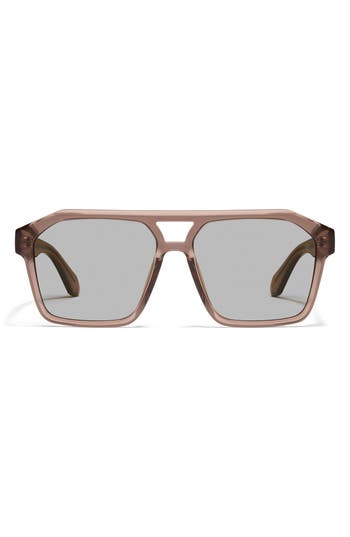 Quay Australia Soundcheck 48mm Gradient Aviator Sunglasses In Doe/tan