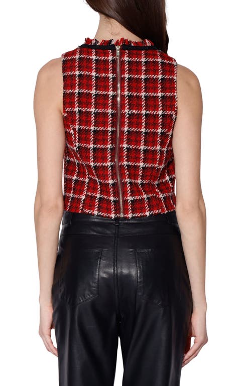Walter Baker Emilia Tweed Sleeveless Top In Multi
