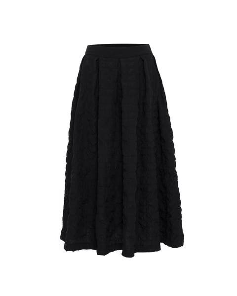 Calypso Pleated Midi Plaid Skirt