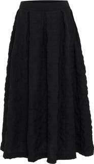 THEO The Label Calypso Pleated Midi Plaid Skirt