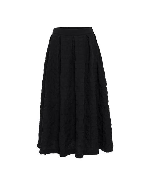 Theo The Label Women's Black Calypso Pleated Midi Plaid Skirt In Black