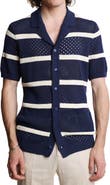 PAISLEY & GRAY Open Stitch Short Sleeve Button-Up Shirt