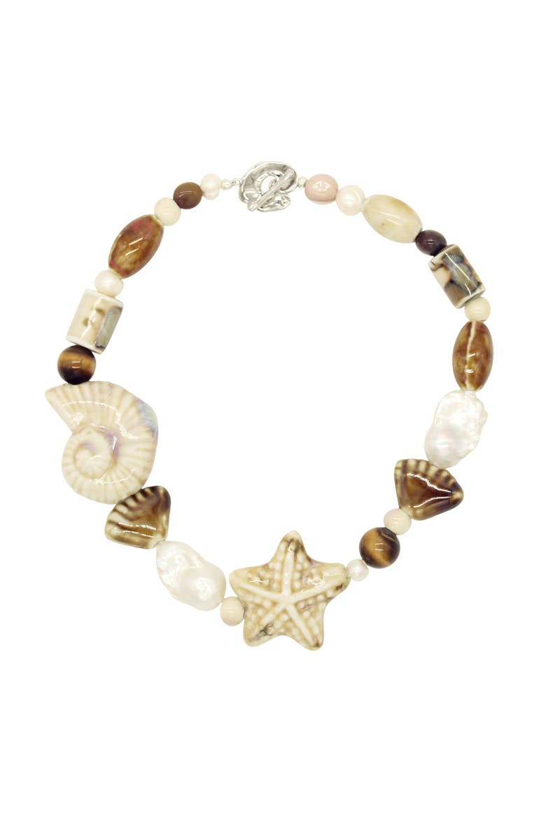 Ceramic Starfish Necklace, Main, color, Ivory