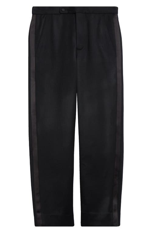 Bode Barathea Wool Tuxedo Trousers In Black Multi