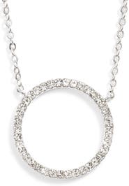 Nordstrom Pavé Open Circle Pendant Necklace