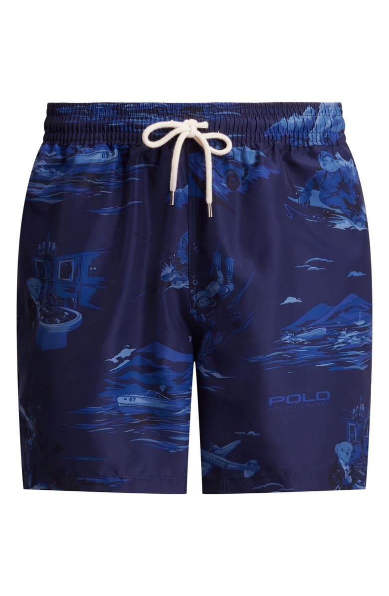 Polo Ralph Lauren Traveler Classic Swim Trunks, Alternate, color, Spy Bear