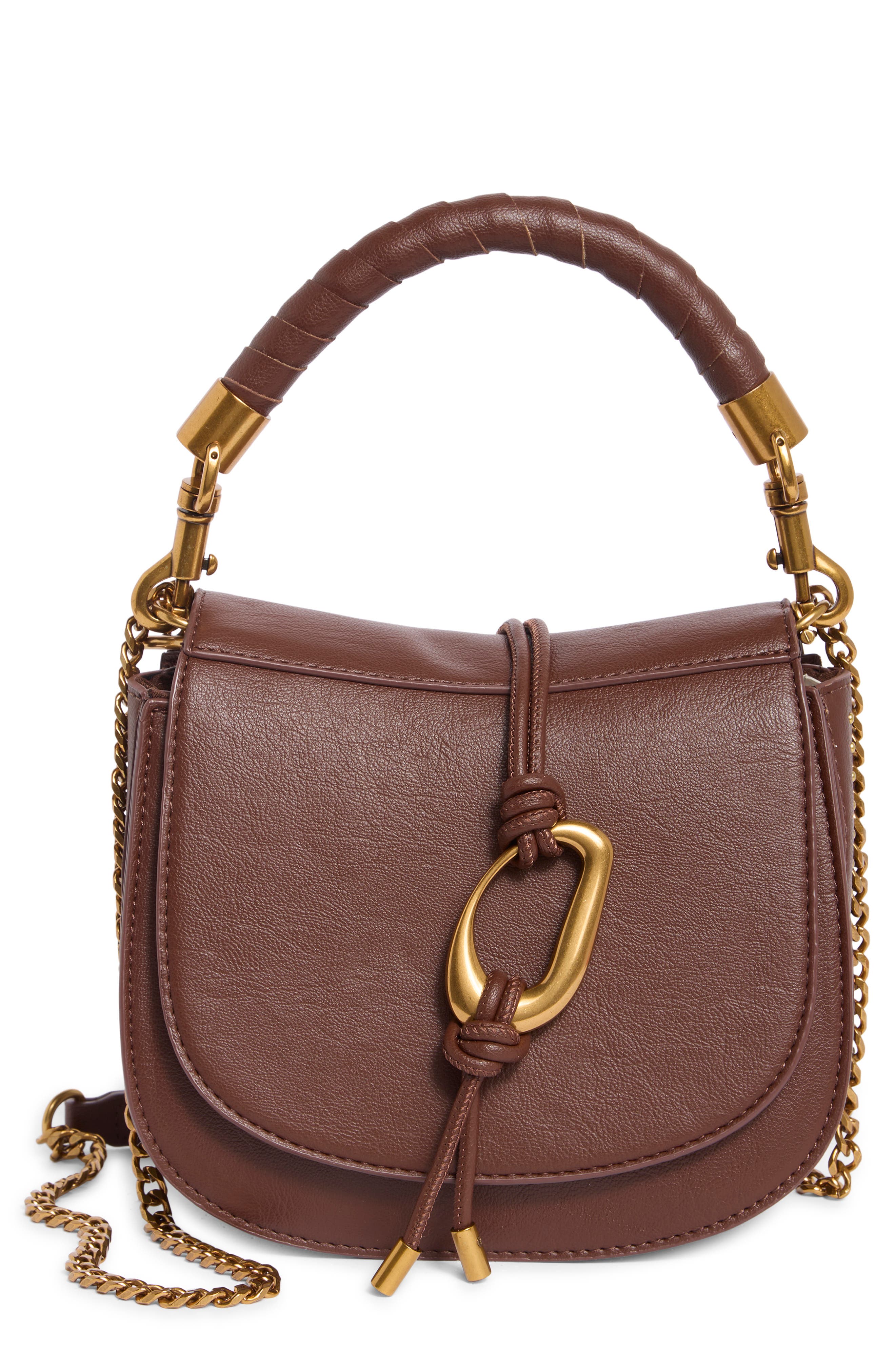Bash Faux Leather Saddle Bag, Main, color, ESPRESSO ELEPHANT PEBBLE