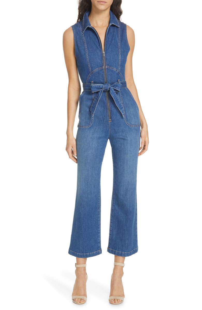 Alice + Olivia Jeans Gorgeous Denim Jumpsuit, Main, color,