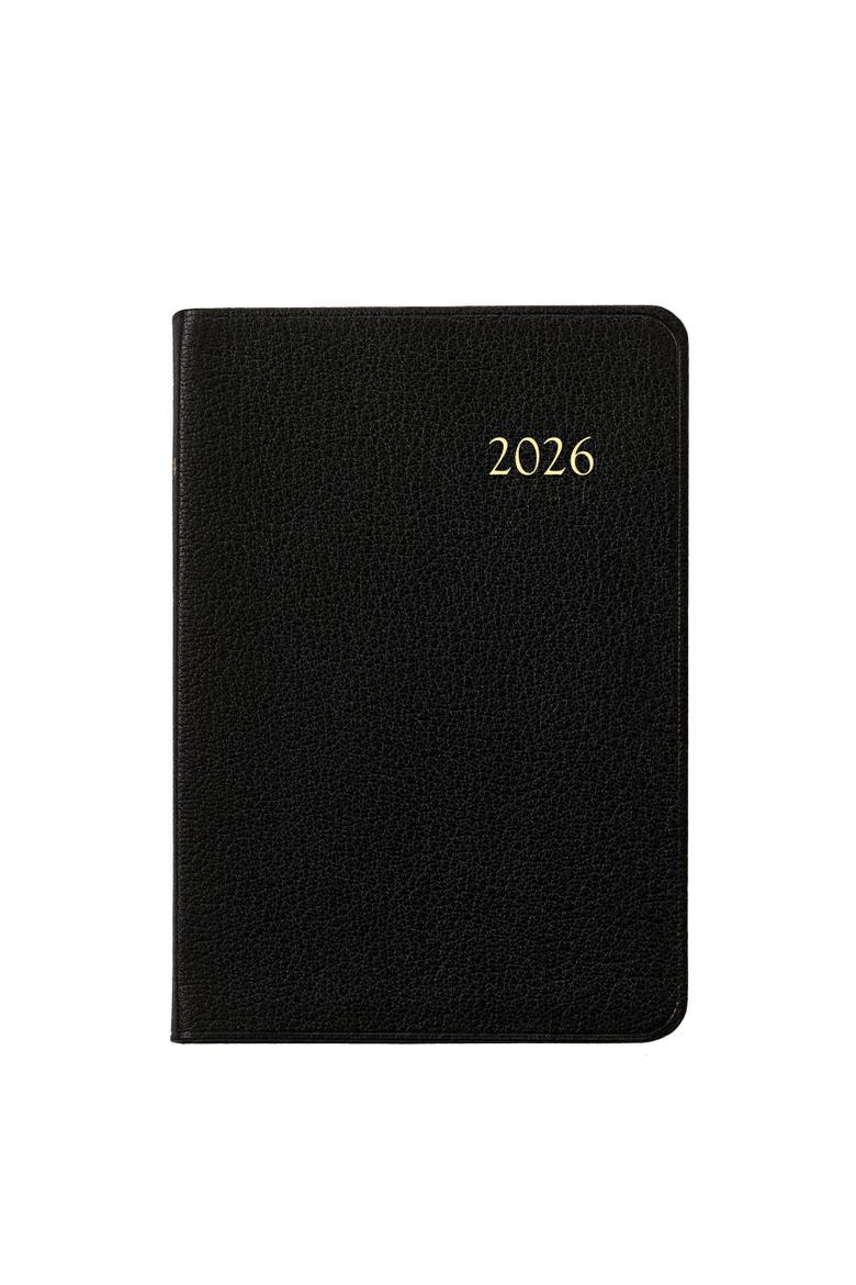 2026 Leather Daily Journal, Alternate, color, Black