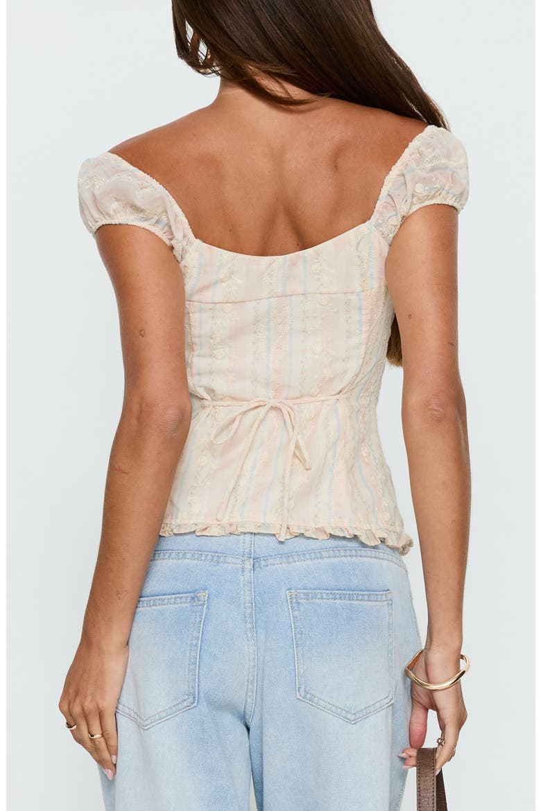 Trinitee Cap Sleeve Button-Up Top, Alternate, color, FLORAL