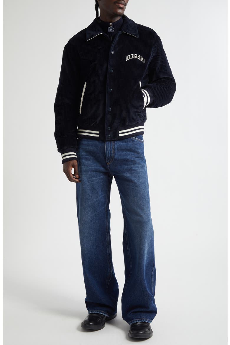 Padded Corduory Varsity Jacket, Alternate, color, B0665 BLU SCURISSIMO 1