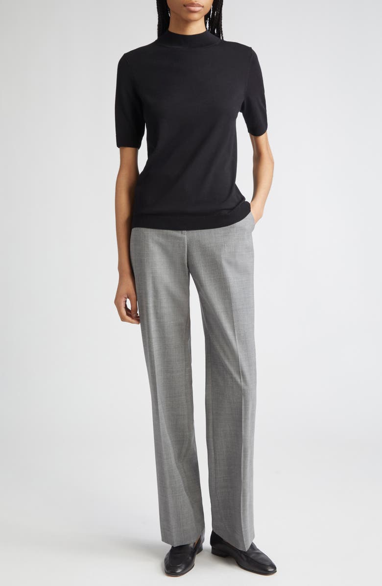 Lafayette 148 New York Mock Neck Short Sleeve Sweater, Alternate, color,