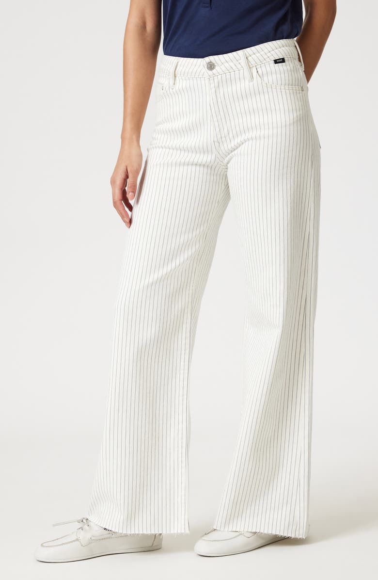 Mavi Jeans Paloma Stripe Flare Jeans, Alternate, color, Off-White Stripe Den