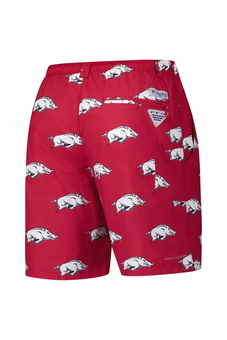 Men's Columbia Cardinal Arkansas Razorbacks PFG Backcast™ III Omni-Shade™ Shorts, Alternate, color, Cardinal
