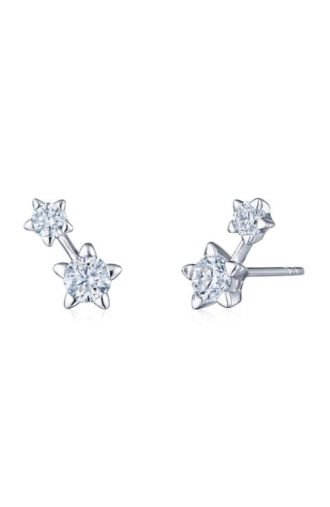Duo Stud Earrings with Star-Set Diamonds