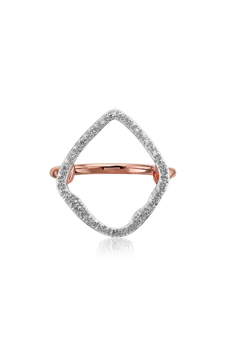 Monica Vinader Riva Hoop Diamond Ring, Main, color, Rose Gold/ Diamond