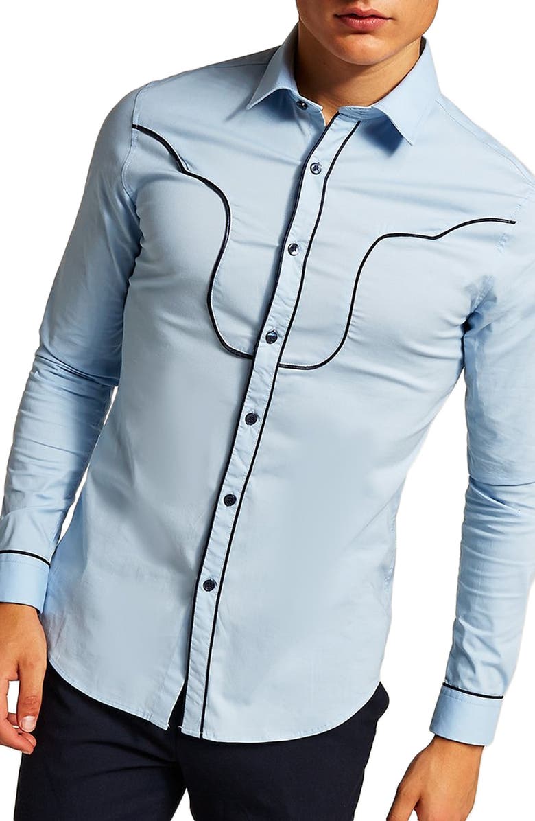 Topman Classic Fit Western Sport Shirt, Main, color,