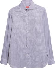 ISAIA Sartorial Glencheck Button-Up Shirt