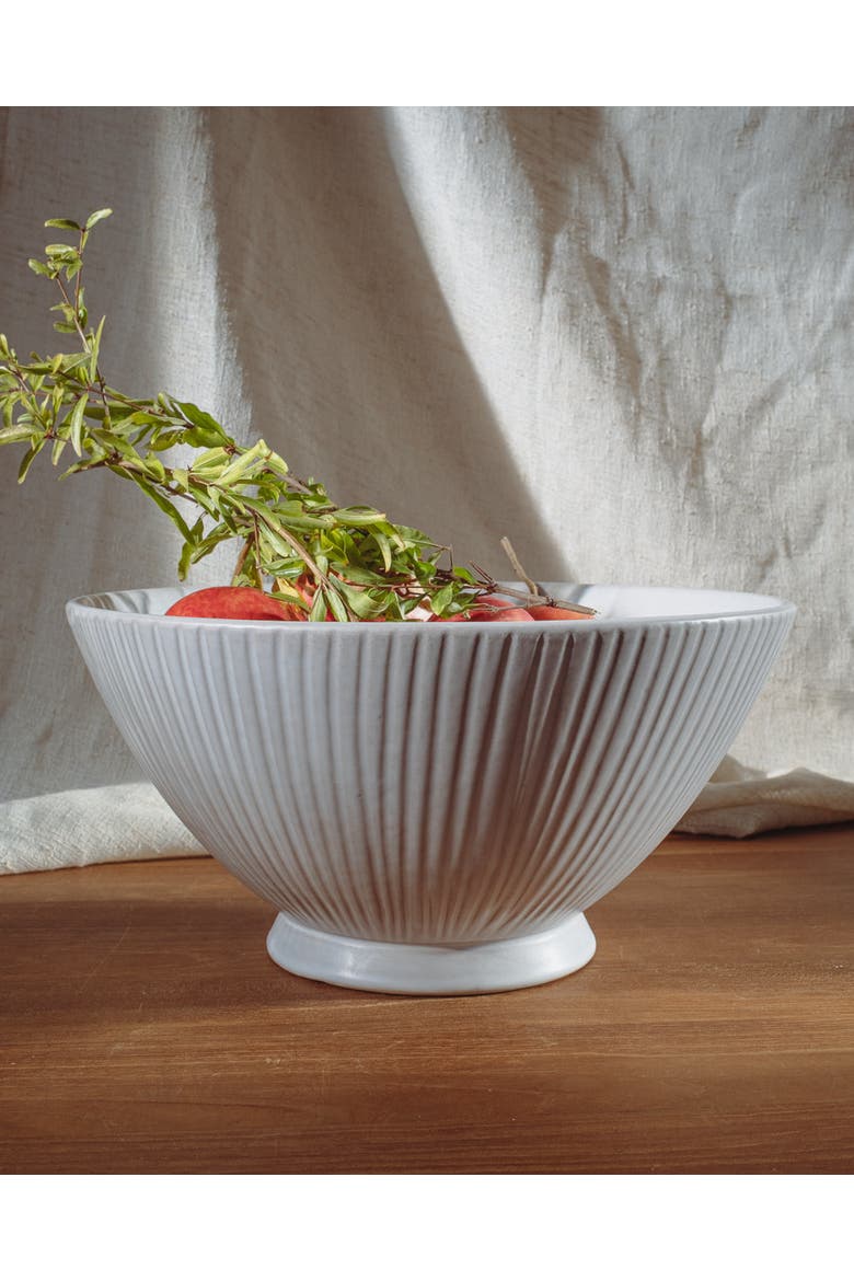 Large Cloud Lines Serving Bowl, Alternate, color, White