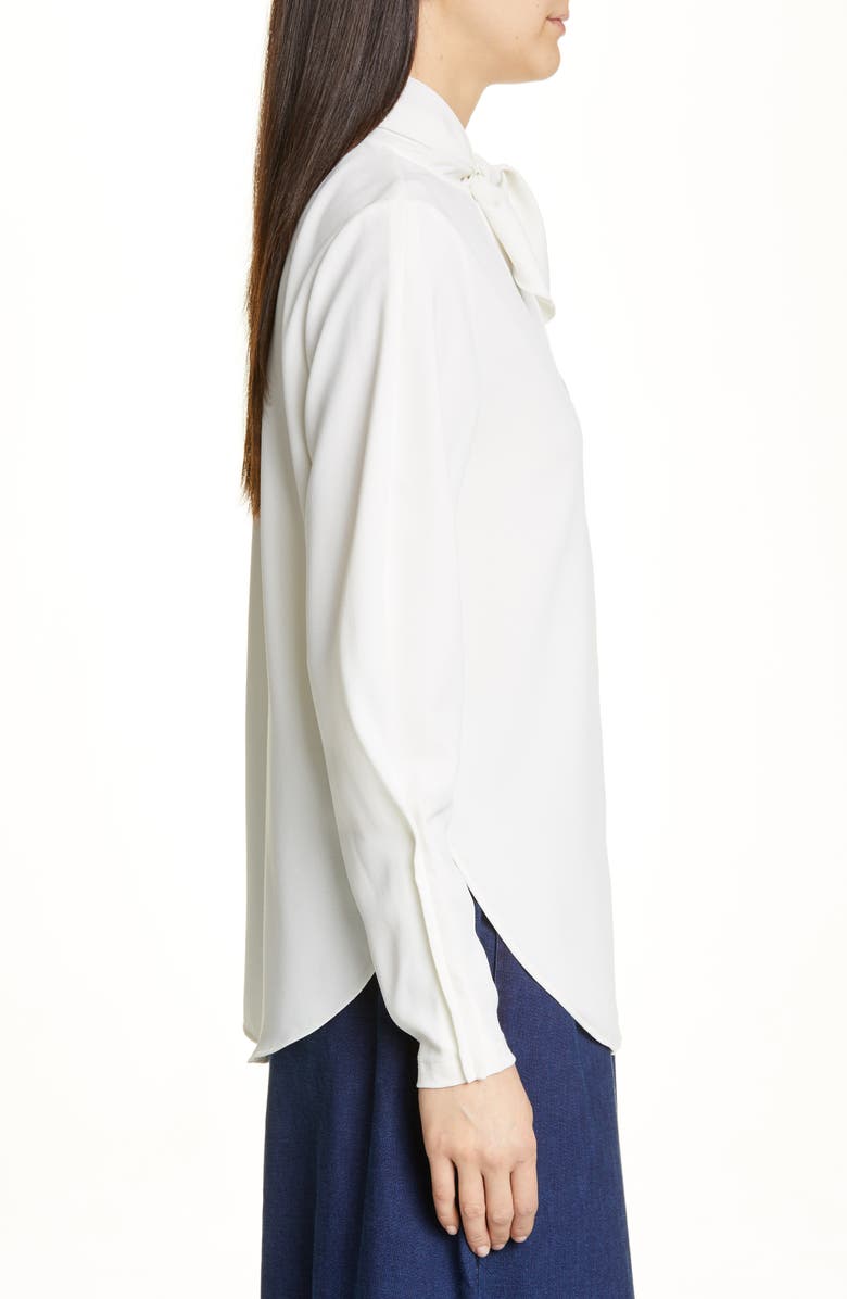 See by Chloé Tie Neck Crepe Top, Alternate, color, 