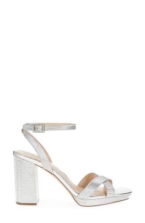 Nina Secelia Ankle Strap Platform Sandal In Silver