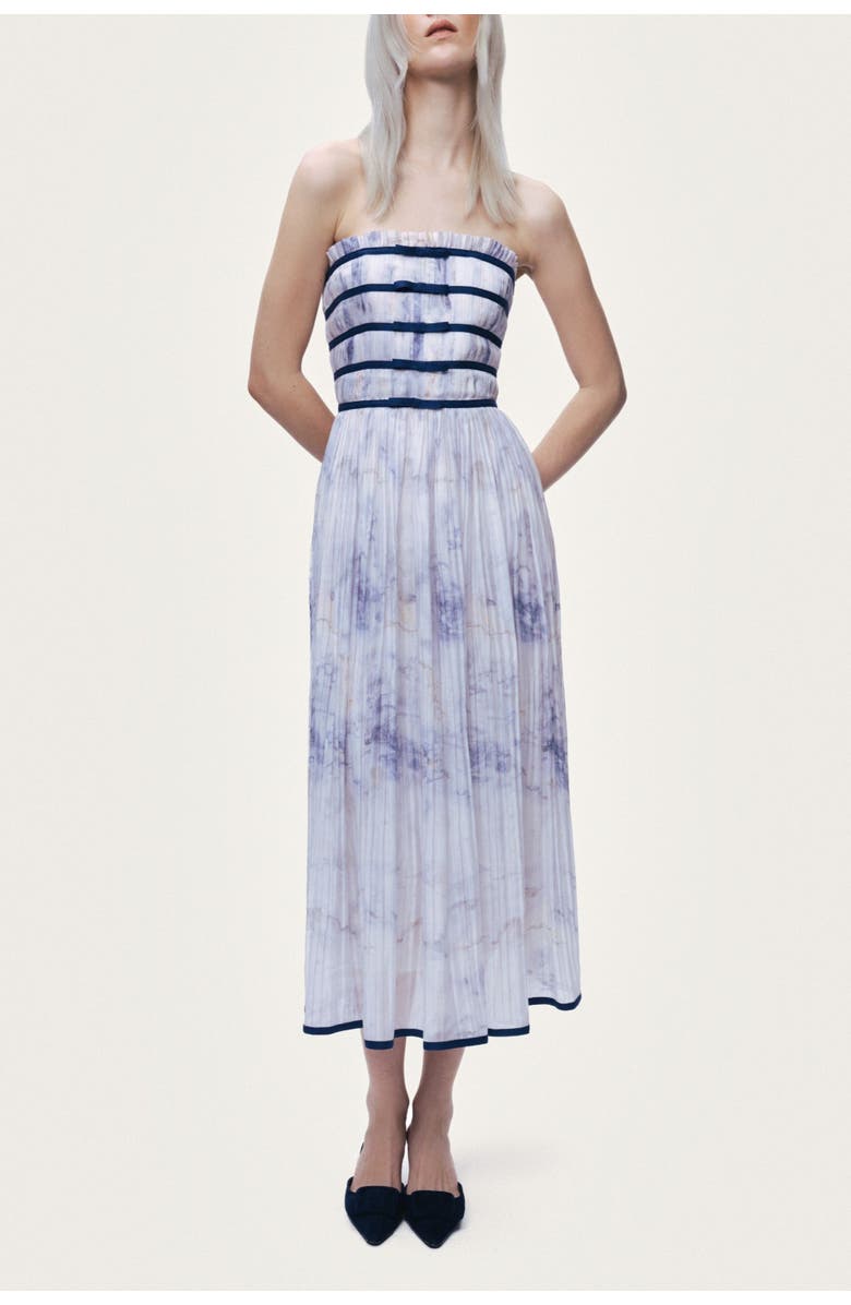Nocturne Bow Detail Strapless Midi Dress, Alternate, color, Multi-Colored