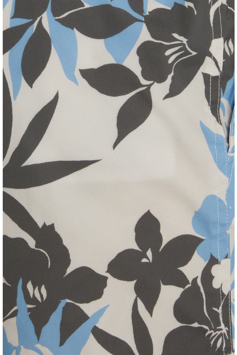 Tropical Floral Compact Poplin Swim Trunks, Alternate, color, NEW TROPICAL FLOWER BLUE