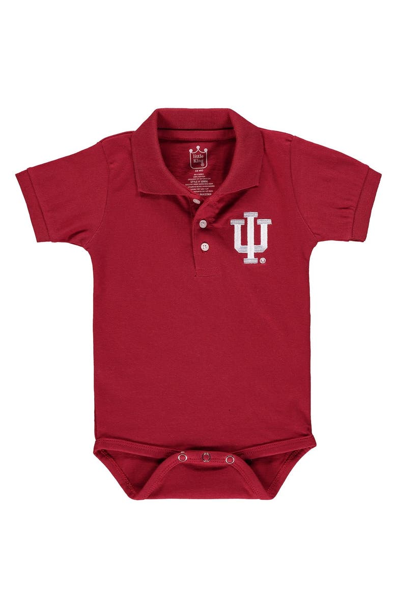 LITTLE KING Infant Crimson Indiana Hoosiers Polo Bodysuit, Alternate, color, Crimson