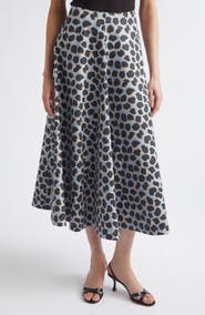 Altuzarra Varda Print A-Line Stretch Cotton Skirt