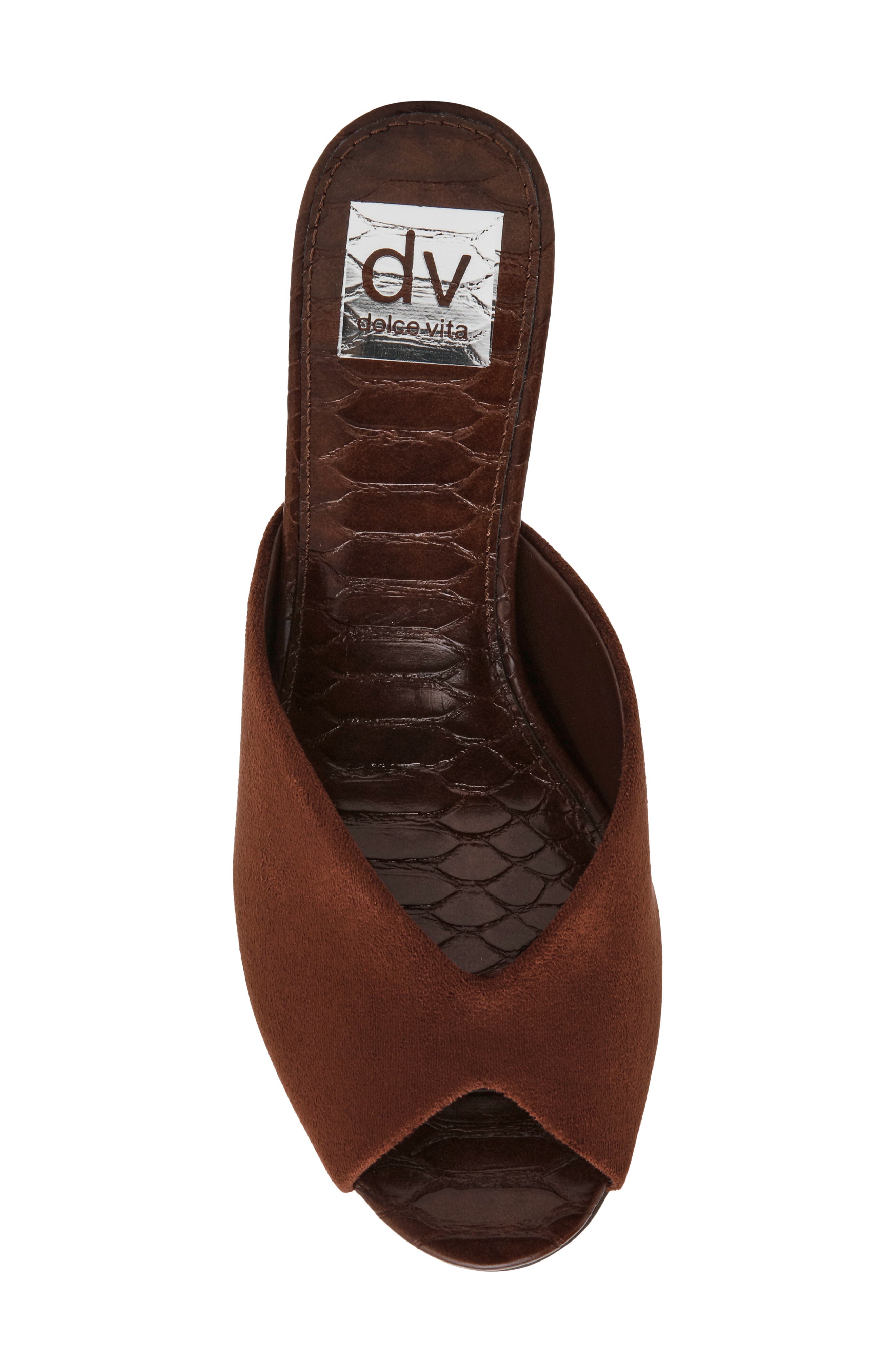 Curtsi Peep Toe Slide Sandal, Alternate, color, WHISKEY