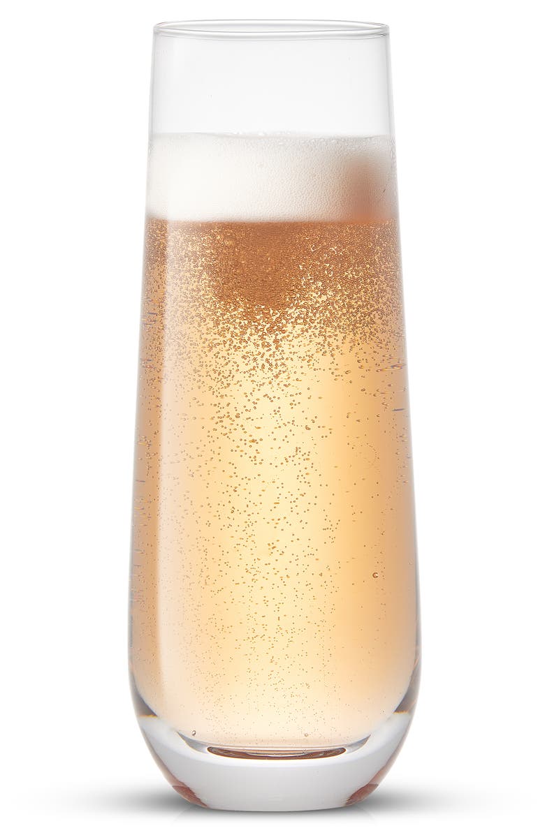 JoyJolt Milo Set of 4 Stemless Champagne Glasses, Alternate, color, Clear