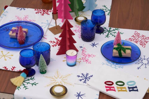 Carol & Frank Flocked Red Tree Figurine Set Of 2 In Red