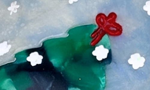 Solar Eclipse Hand Painted Snow Globe Claw Clip In Blue