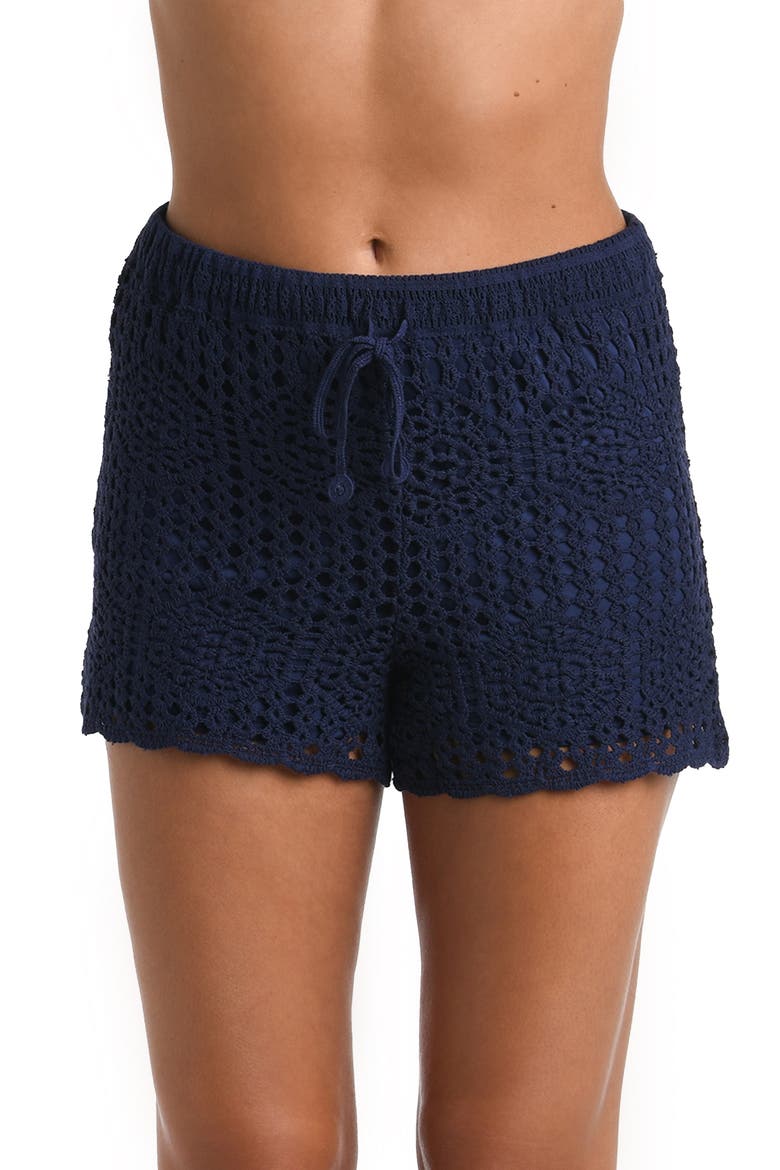 Waverly Cotton Cover-Up Shorts, Main, color, INDIGO