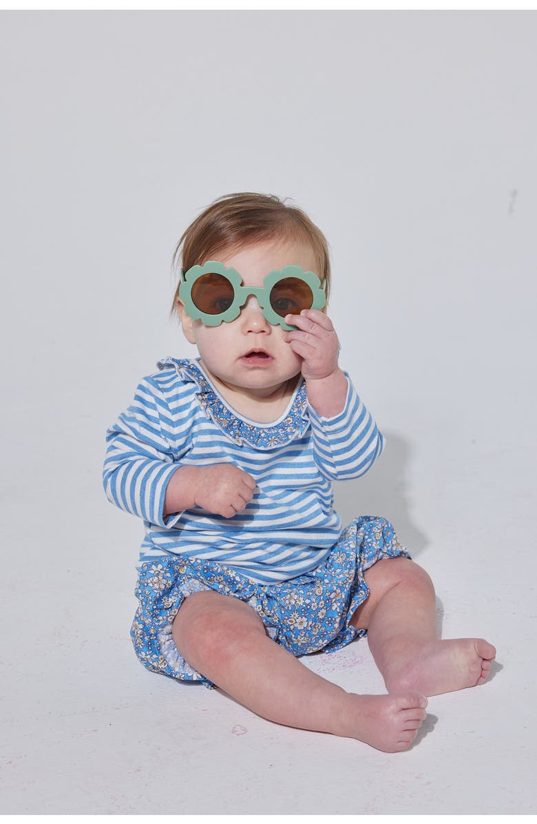 BISBY Kids' Striped Floral Bloomer Set, Alternate, color, Roland Floral Blue