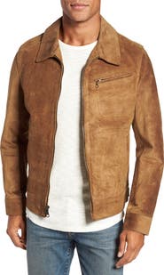 Schott NYC Unlined Rough Out Oiled Cowhide Trucker Jacket