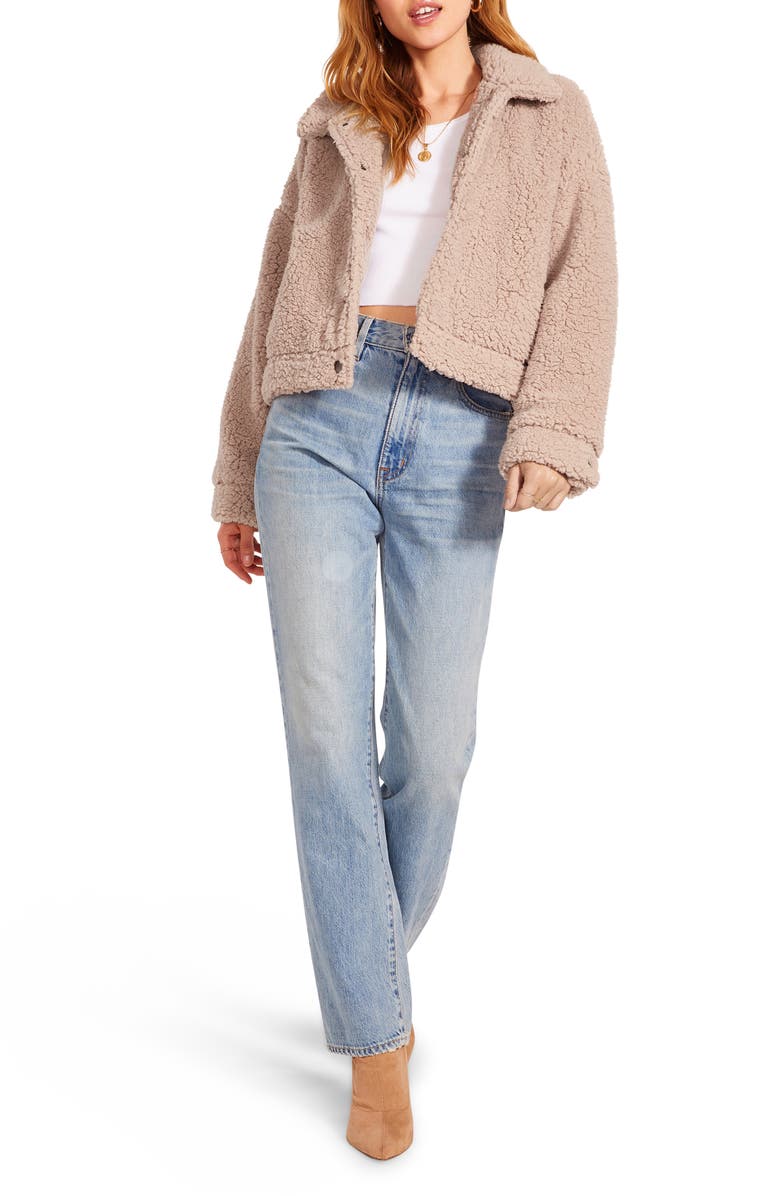 BB Dakota by Steve Madden BB Dakota Faux Fur Bomber Jacket, Alternate, color, Light Taupe