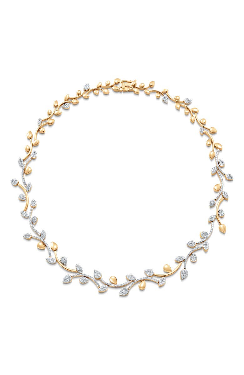 Sara Weinstock Lierre Pavé Diamond Pear Vine Necklace, Main, color, 