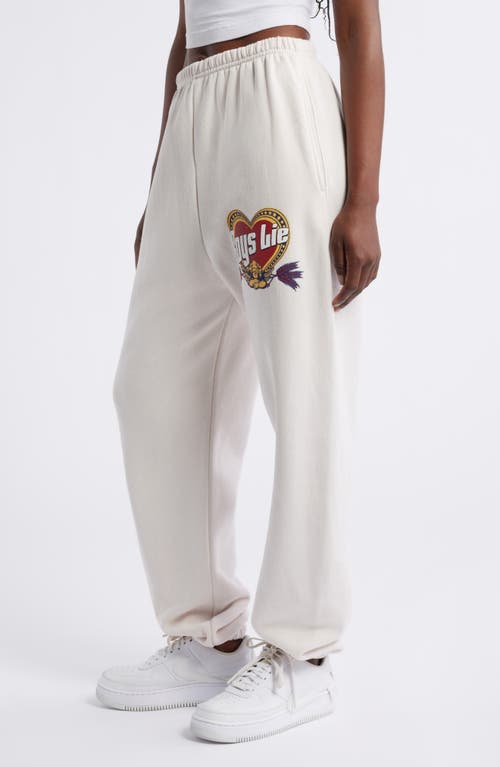 Boys Lie Breakfast Beers Kimmy Graphic Sweatpants In Cream