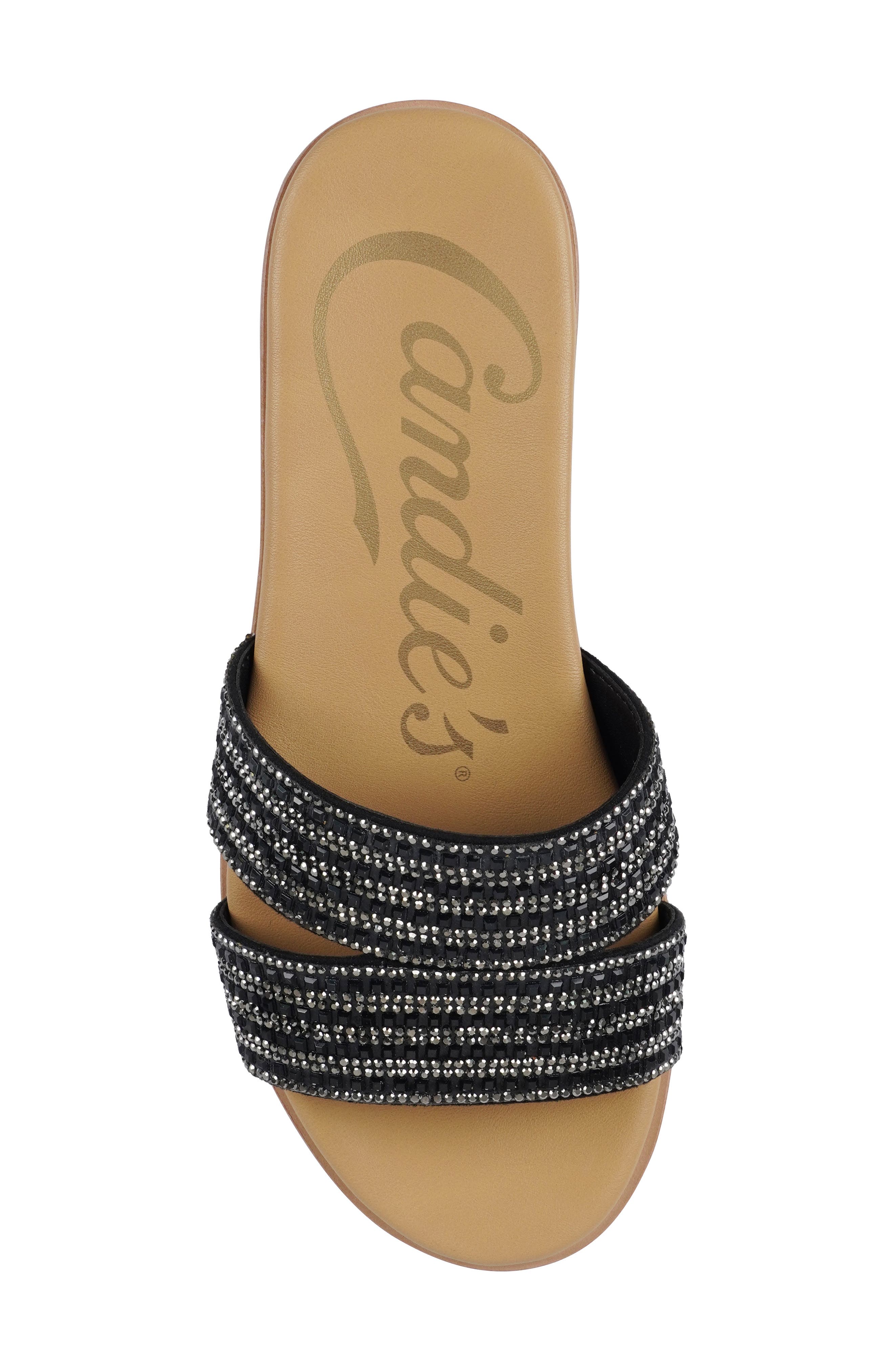 Candie's Slide Sandal, Alternate, color, Black Suede