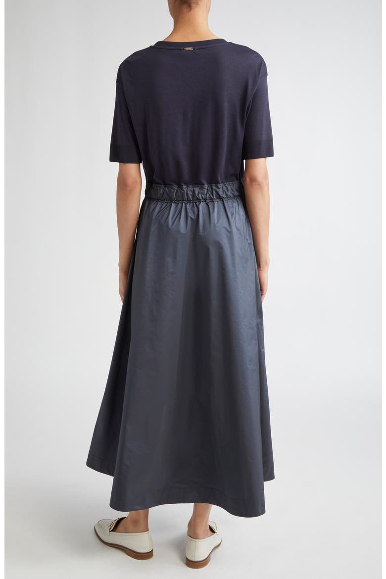 Mixed Media Dress, Alternate, color, NAVY