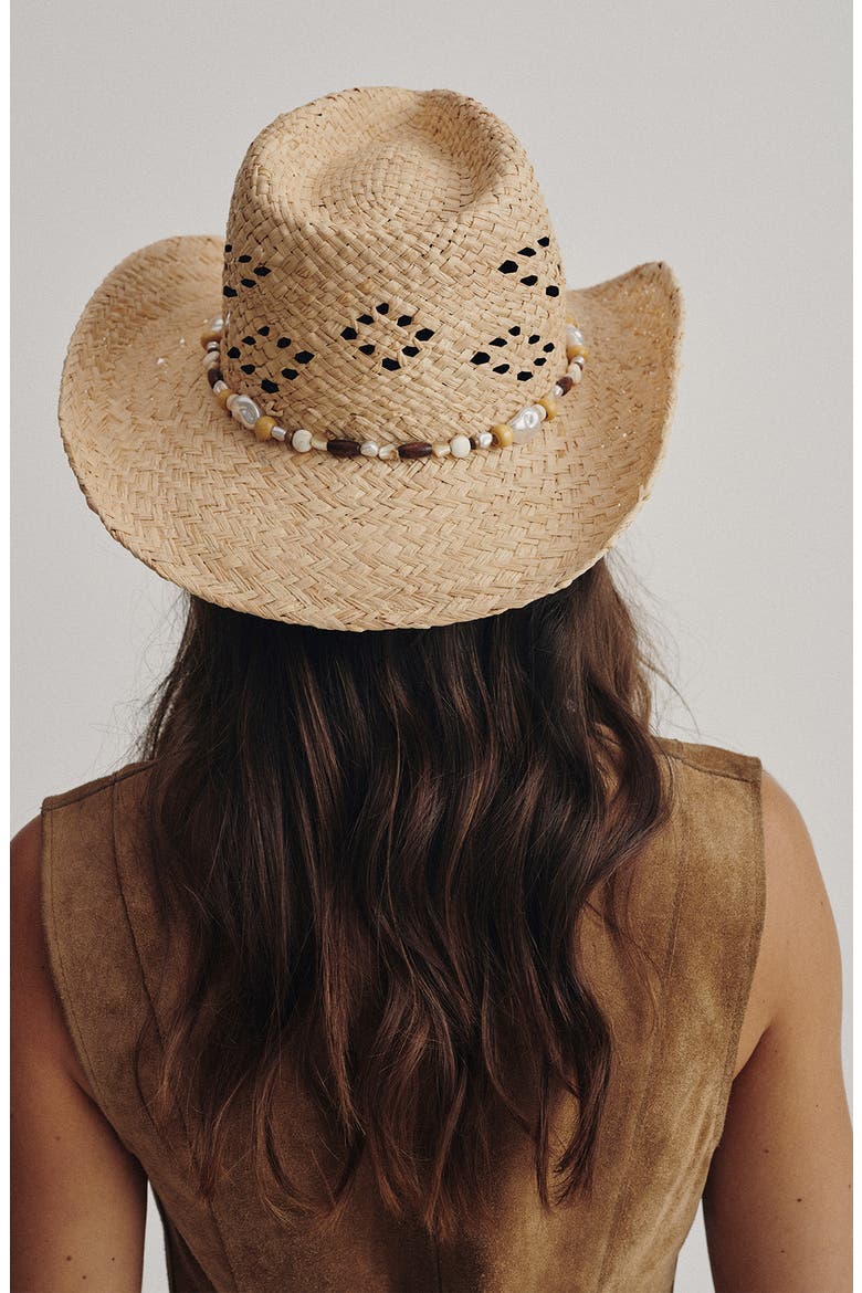 Sol Raffia Cowboy Hat, Alternate, color, NATURAL