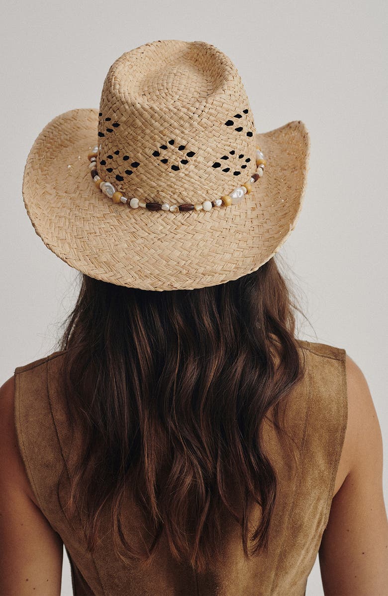 Lack of Color Sol Raffia Cowboy Hat, Alternate, color, Natural